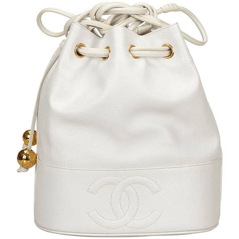 white chanel bucket bag